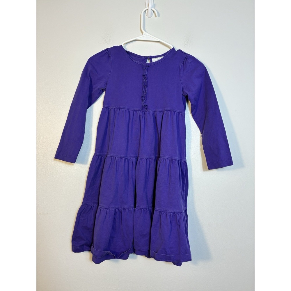 Hannah Andersson Long Sleeve Dress Girls‎ Sz 7 Purple Tired Casual Cotton